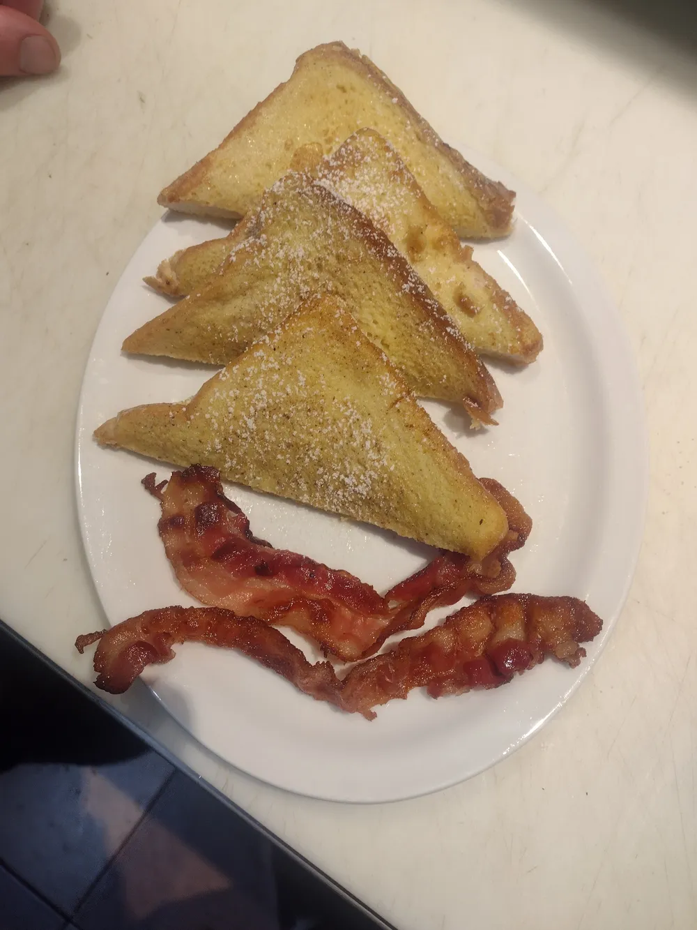 French toast with crispy bacon
